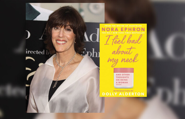 Η δημοσιογράφος Νόρα Έφρον και το εξώφυλλο του βιβλίου της «Νιώθω άσχημα για το λαιμό μου»