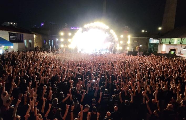 Στιγμιότυπο από το πρώτο Rock Hard Festival Greece στην Τεχνόπολη, τον Σεπτέμβριο του 2025