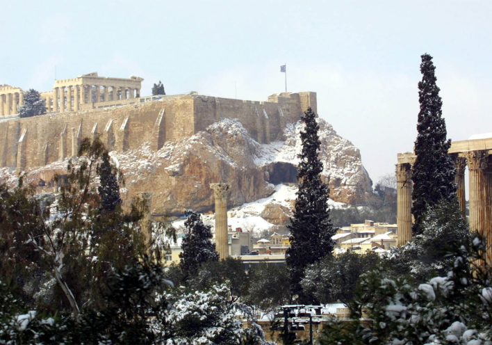 Χιονόπτωση στην Αττική 