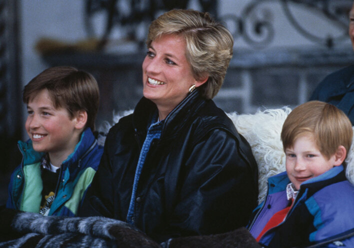 Η πριγκίπισσα Νταϊάνα με τους γιους της, πρίγκιπα Γουίλιαμ και πρίγκιπα Χάρι