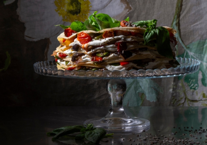 Τούρτα Ratatouille με κατσικίσιο τυρί