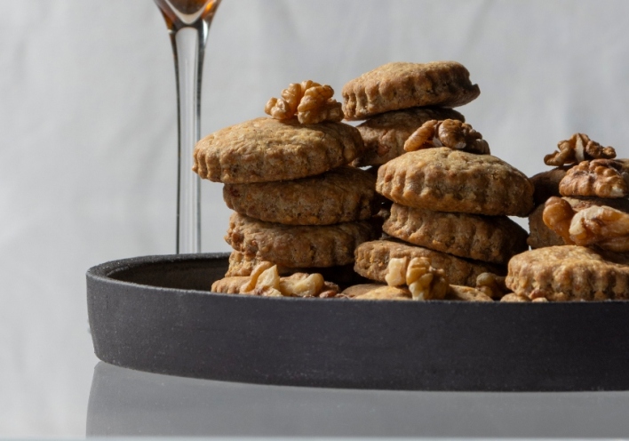 Μπισκότα με blue cheese και καρύδια