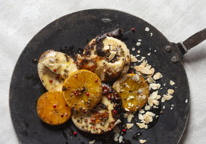 Σαγανάκι με κρασοτύρι Κω 