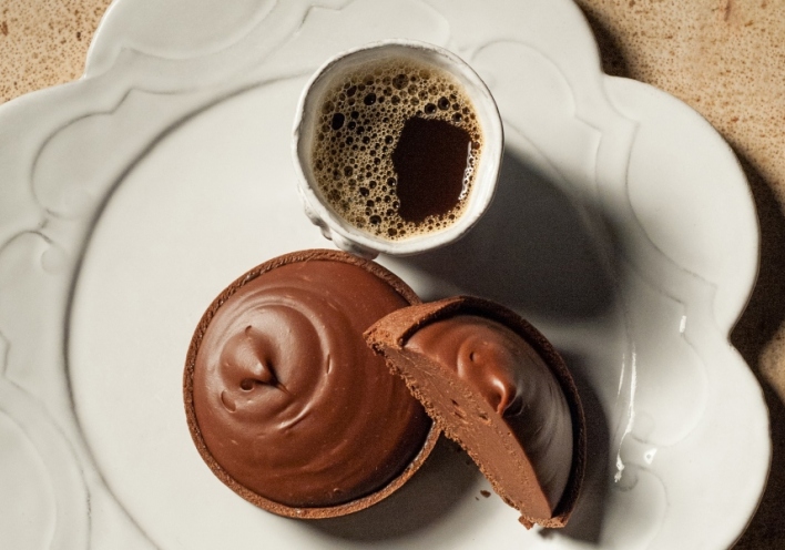 Kαραμελωμένη γκανάς σε τάρτα, με χονδρό αλάτι