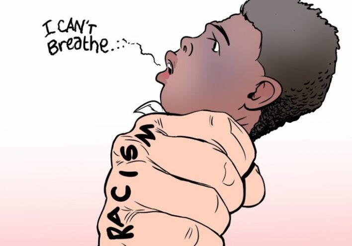 Σκίτσο για τη δολοφονία του αφροαμερικανού Τζορτζ Φλόιντ