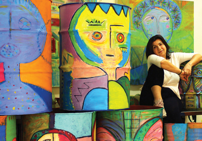 Η Νίνα Ιωαννίδου, ιδιοκτήτρια του ανθοπωλείου Fleria