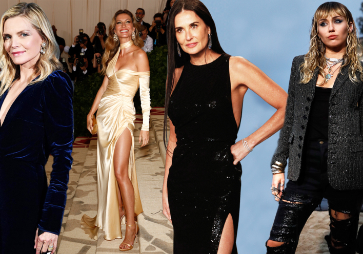 Από αριστερά, Michelle Pfeiffer ©EPA/ETTORE FERRARI, Gisele Bundchen ©EPA/JUSTIN LANE, Demi Moore ©EPA/RINGO CHIU, Miley Cyrus ©EPA/ETIENNE LAURENT