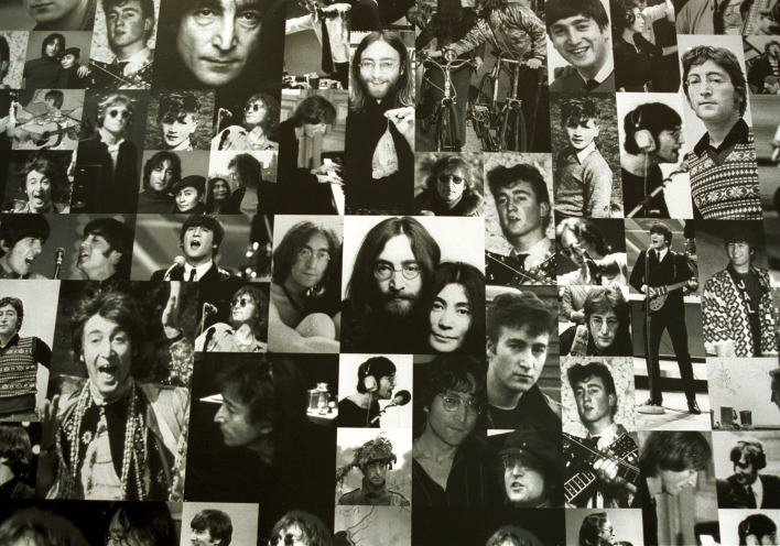 Κολλάζ με φωτογραφίες του Τζον Λένον, της Γιόκο Όνο και των Beatles