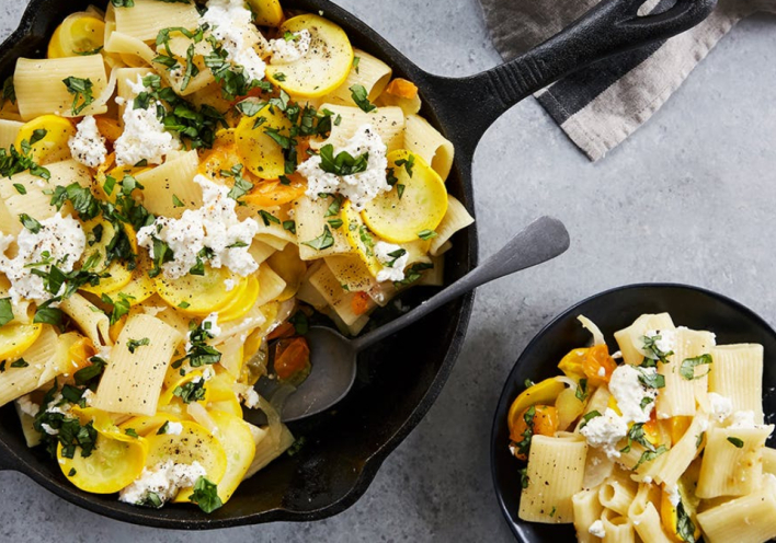 Pasta με κολοκύθι, ρικότα και βασιλικό