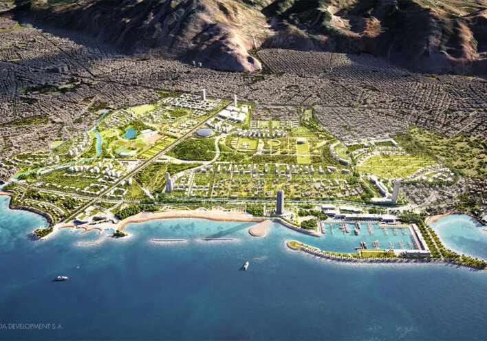 Γραφιστική απεικόνιση της περιοχής του Ελληνικού μετά την ανάπλαση από τη Lamda Development