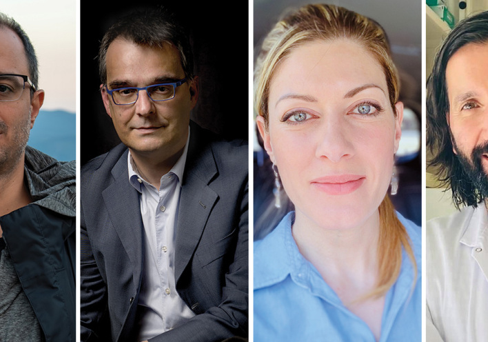 Οι επιστήμονες Γιώργος Καργιολάκης, Γιώργος Παππάς, Μυρτάνη Πιερή και Γιάννης Πρασσάς