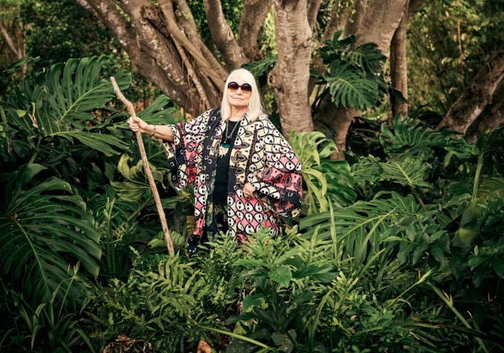 Η Helen Marden στο Golden Rock Inn στο Nevis, 2018