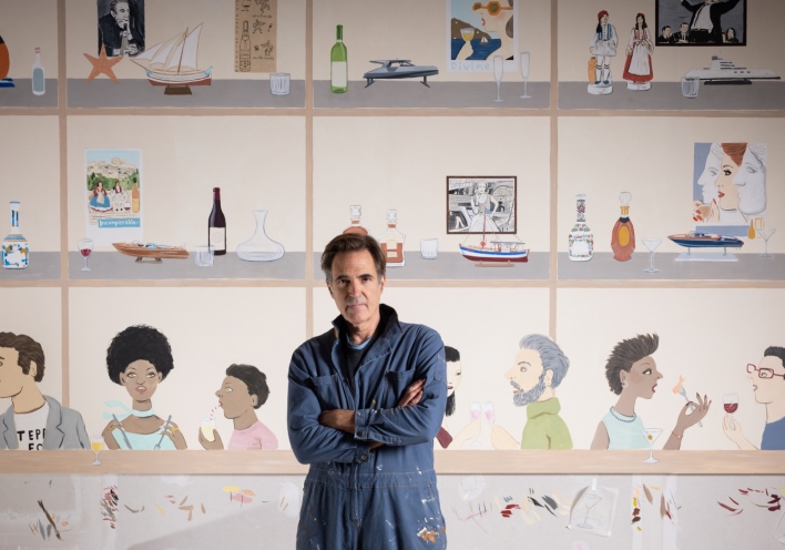 Συνέντευξη Κωνσταντίνου Κακανιά για το έργο του στο Amber Cellar Bar & Restaurant του νέου ξενοδοχείου Mitsis N'U Piraeus Port 