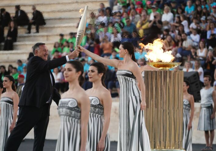 Ολυμπιακή Φλόγα: Εικόνες από την τελετή στο Καλλιμάρμαρο