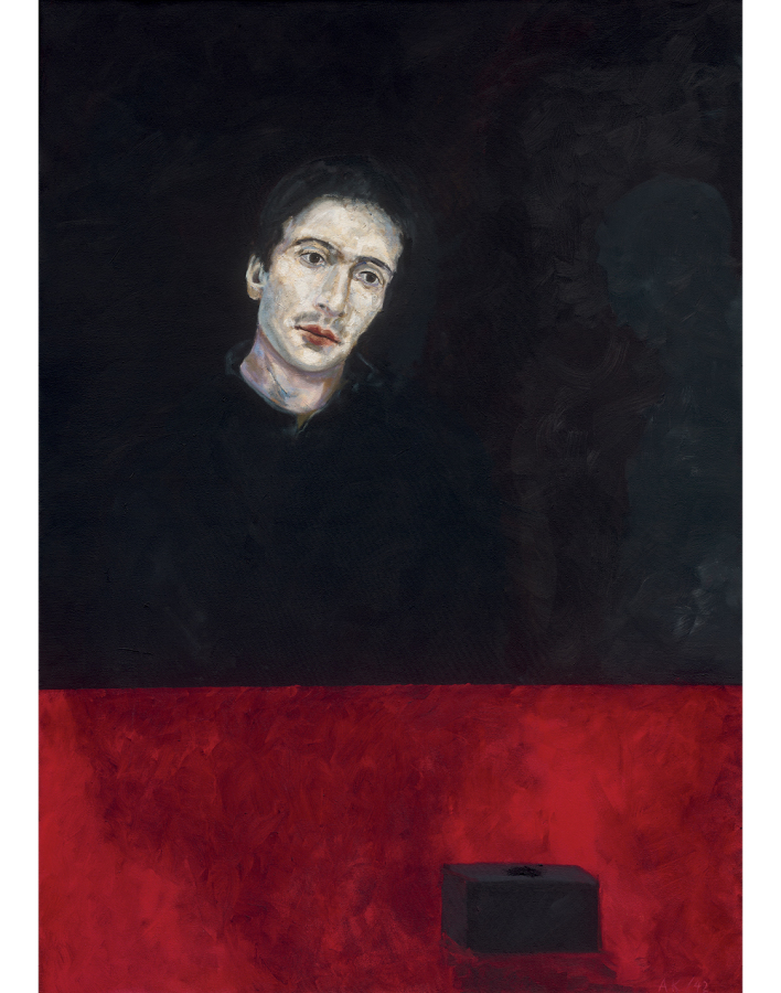 “Duplicate State”: Έργο του Γιώργου Χατζημιχάλη. Ο ζωγράφος Α.Κ. Ένα μυθιστόρημα, Από το πρώτο κεφάλαιο / 1939-1951, Αυτοπροσωπογραφία 1942, συλλογή του καλλιτέχνη.