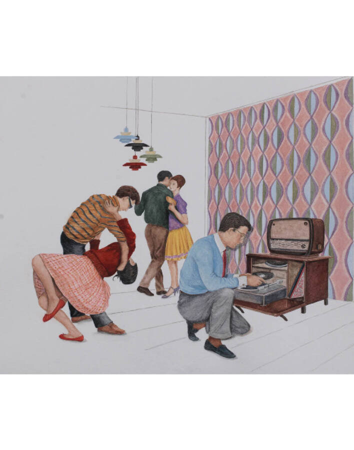 Άρτεμις Χατζηγιαννάκη, «Το τουίστ», υδατογραφία σε χαρτί, 35Χ28 εκ., 2018