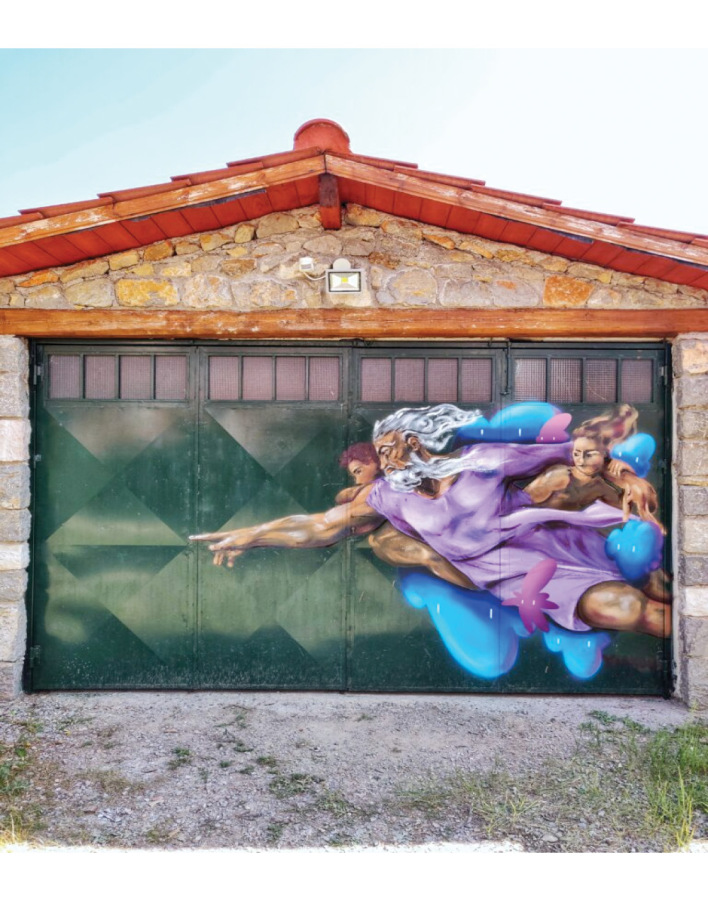 Yiakou, Τοιχογραφία Snowcaptain / Παρνασσός