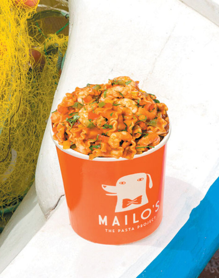 Mailo’s The Pasta Project: Η ξακουστή τηνιακή γαριδομακαρονάδα του Ντίνου σε ένα Mailo’s Cup