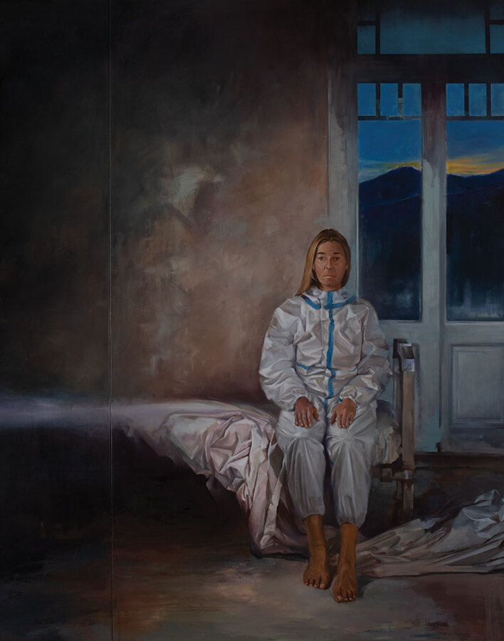 Πίνακας ζωγραφικής " Still Waiting" των Γιώργου Aργυρόπουλου, Ντέπης Παυλίδου, Ιρίνα Κουζμένκο, Ντορίτας Πιμπλή, Λεοντίας Καφφέ