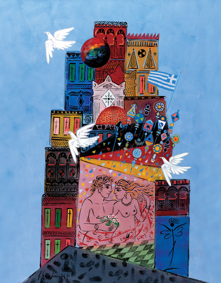 Έργο του Γιώργου Σταθόπουλου από την ατομική του έκθεση «Νήσος Ουτοπία»