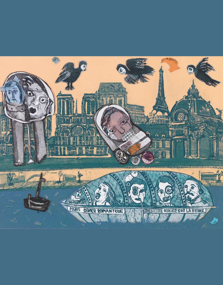 Έργο του Χριστόφορου Κατσαδιώτη, Ρομαντικό δείπνο – οξυγραφία, 2015