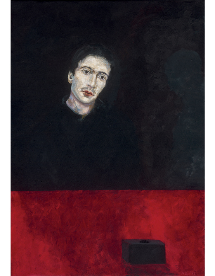 “Duplicate State”: Έργο του Γιώργου Χατζημιχάλη. Ο ζωγράφος Α.Κ. Ένα μυθιστόρημα, Από το πρώτο κεφάλαιο / 1939-1951, Αυτοπροσωπογραφία 1942, συλλογή του καλλιτέχνη.