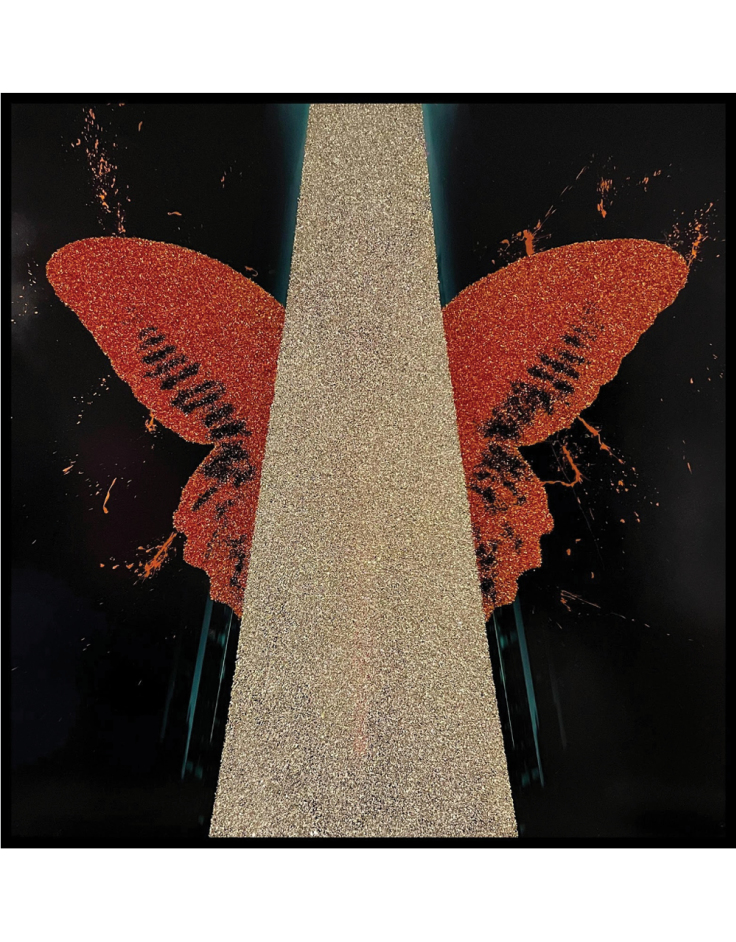 Maxim, “The Calling” , Mixed media with glitter on board