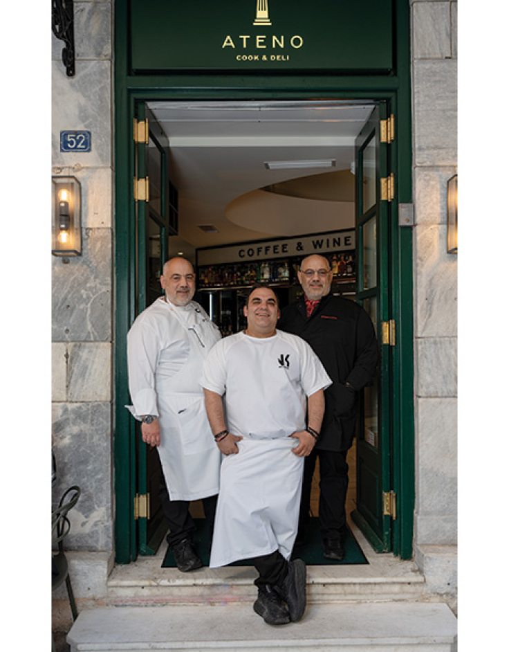 Ateno Cook & Deli - Οι chef Σπύρος και Βαγγέλης Λιάκου και ο chef Νίκος Καραθάνος