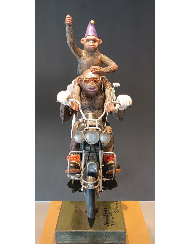 «Aπόδραση από το Τσίρκο» έργο του Γιώργου Γεωργιάδη από την έκθεσή του στον Εικαστικό Κύκλο Sianti με τίτλο «Επαναφορά 72 αιώνες μ.Χ.»