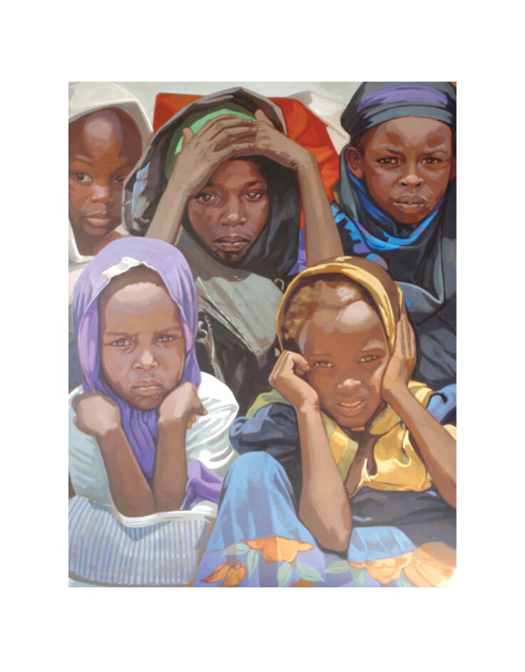Pantelis Psarras - Refugees from Chad Painting