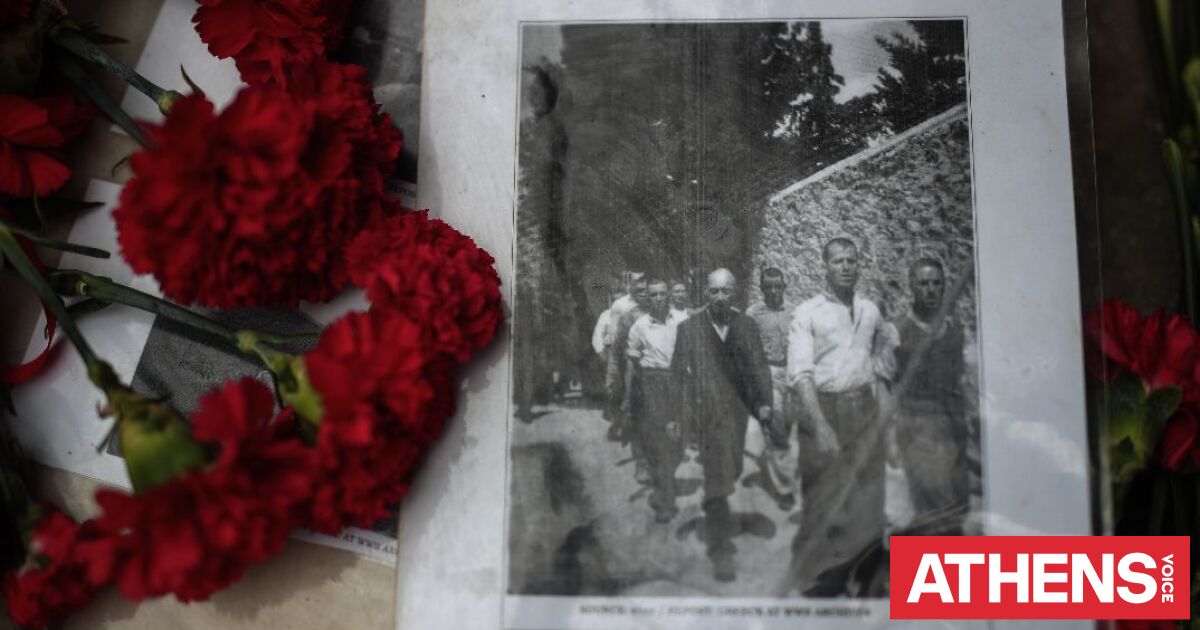Με φωτογραφίες των 200 εκτελεσθέντων και κόκκινα λουλούδια τίμησαν την Πρωτομαγιά στο Σκοπευτήριο της Καισαριανής