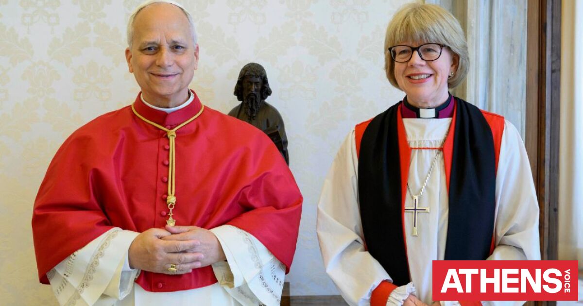 Ο Πάπας Λέων υποδέχθηκε την πρώτη γυναίκα επικεφαλής της Αγγλικανικής Εκκλησίας