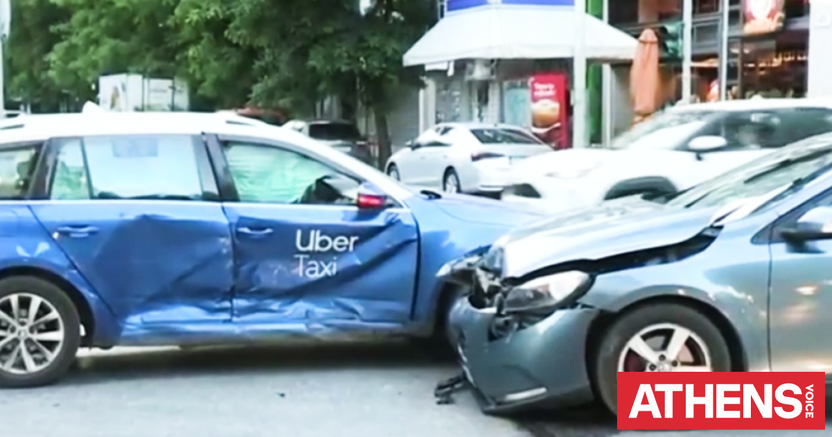 Τροχαίο ατύχημα στο κέντρο της Θεσσαλονίκης, ταξί συγκρούστηκε με ΙΧ
