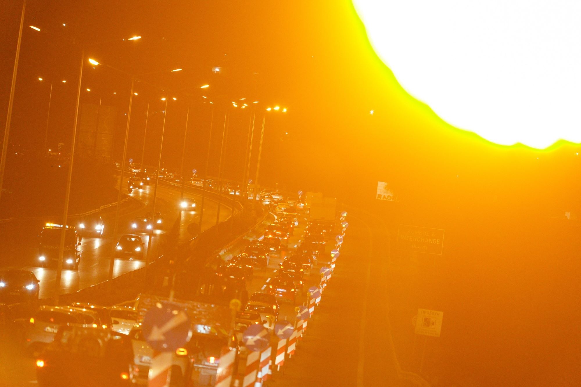 Κυκλοφοριακή συμφόρηση στην Περιφερειακή οδό Θεσσαλονίκης, λόγω έναρξης εργασιών για το «Flyover», 13 Νοεμβρίου 2023