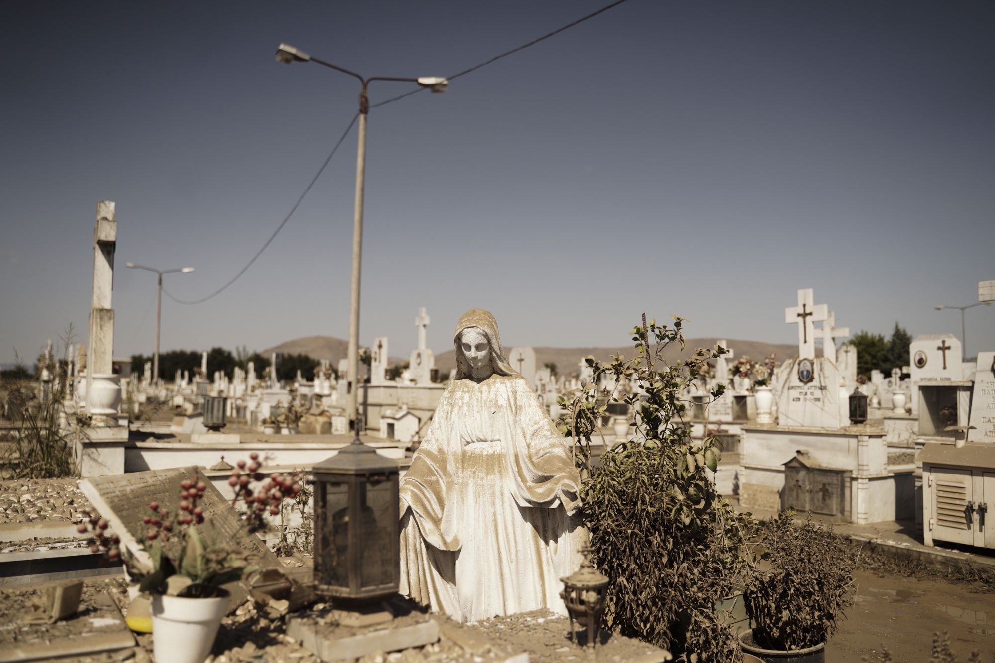 Στιγμιότυπο μετά το πέρασμα της κακοκαιρίας Daniel από τον Παλαμά Καρδίτσας, 10 Σεπτεμβρίου 2023