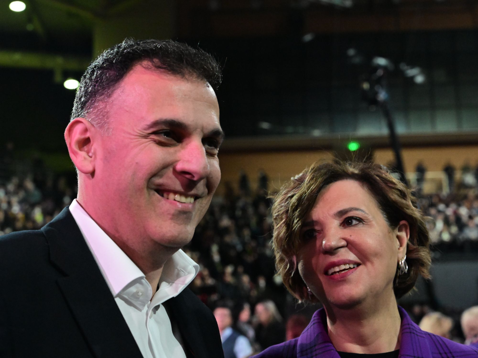 Ο Γιώργος Καραμέρος με την Όλγα Γεροβασίλη