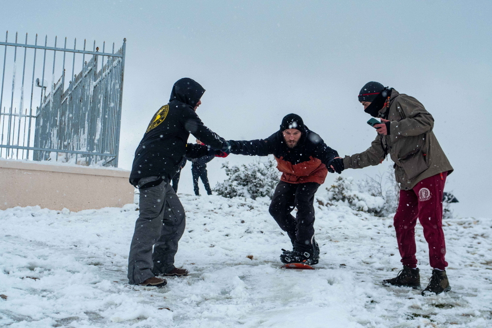 Snowboard στην Ακρόπολη