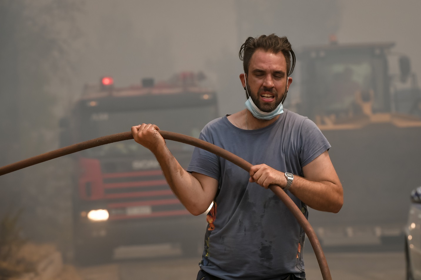 Πυρκαγιά στη Βορειοανατολική Αττική, Παρασκευή 6 Αυγούστου 2021. Στιγμιότυπο από τις Αφίδνες