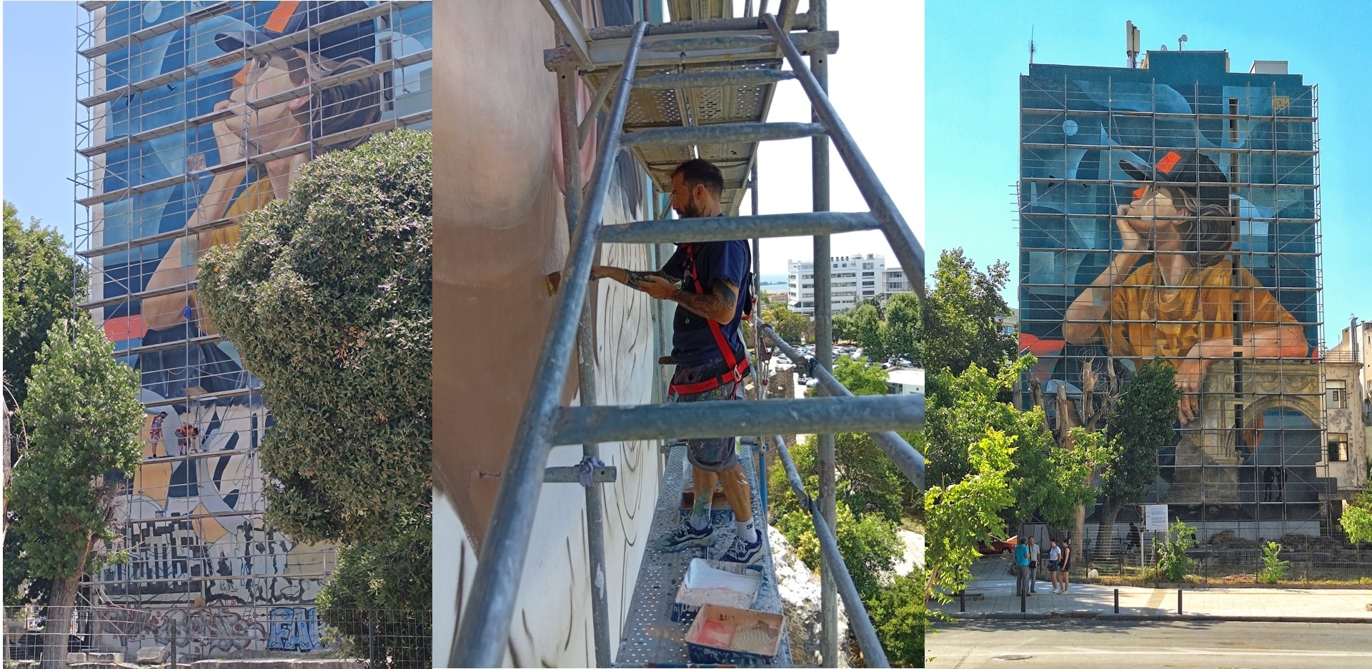 Ο Θέμης Κωνσταντινόπουλος (aka Dem) ζωγράφισε το mural με το κορίτσι της Χρυσής Πύλης Βαρδάρη