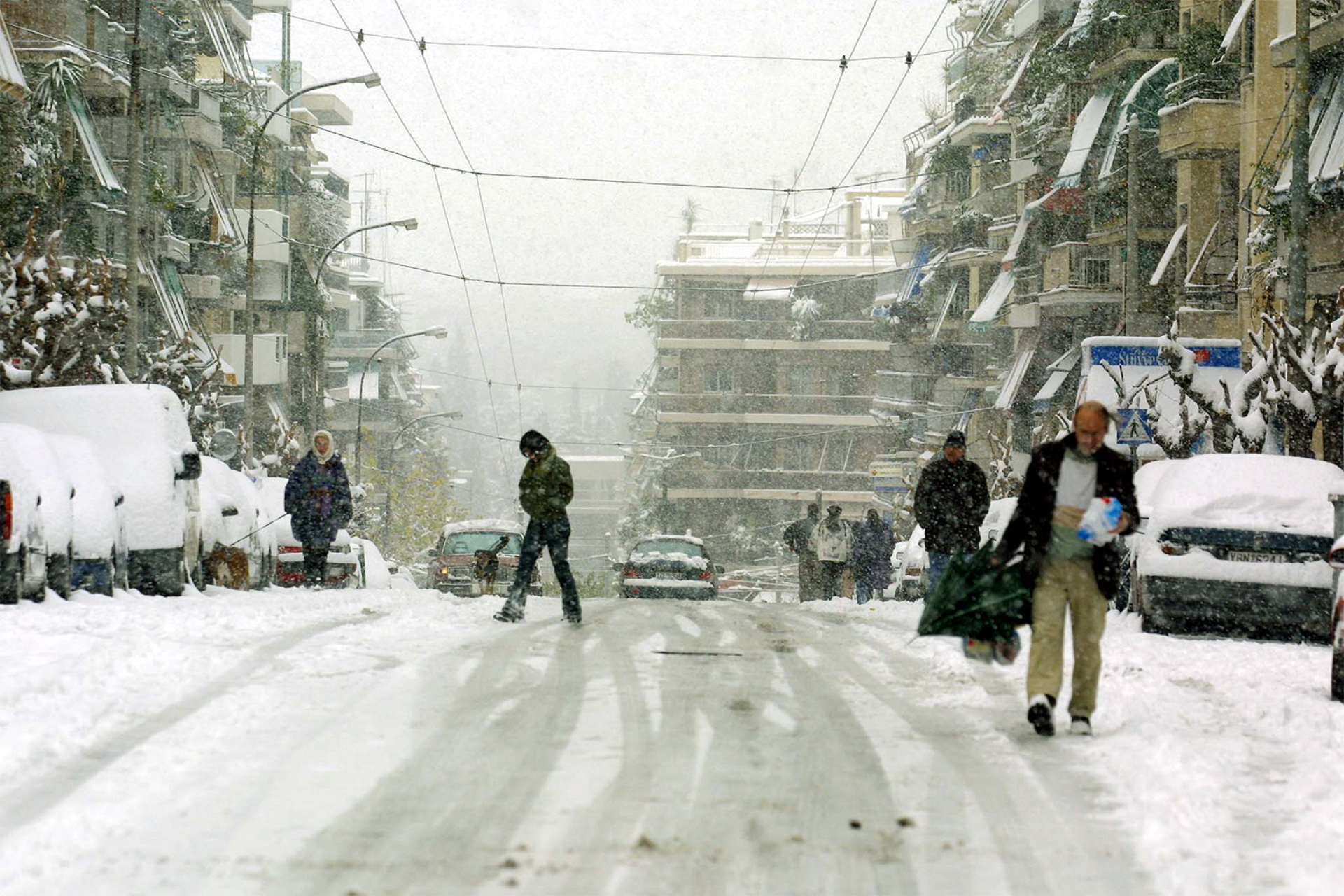 Ο χιονιάς του 2002 έντυσε στα λευκά την Αθήνα