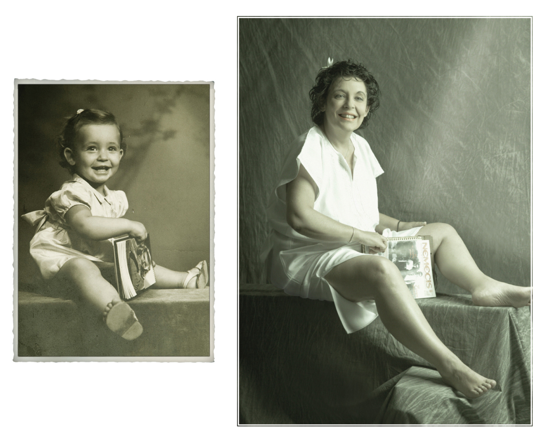 Η Λιάνα Κανέλλη, το 1955 στο Κουκάκι. Η Λιάνα, το 2010 στο Βοτανικό.