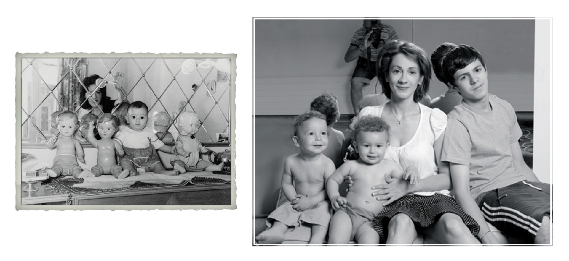 Η Μανίνα Ζουμπουλάκη στην Καβάλα, 1961. Η Μανίνα με τα παιδιά της, 2010, Ψυχικό.