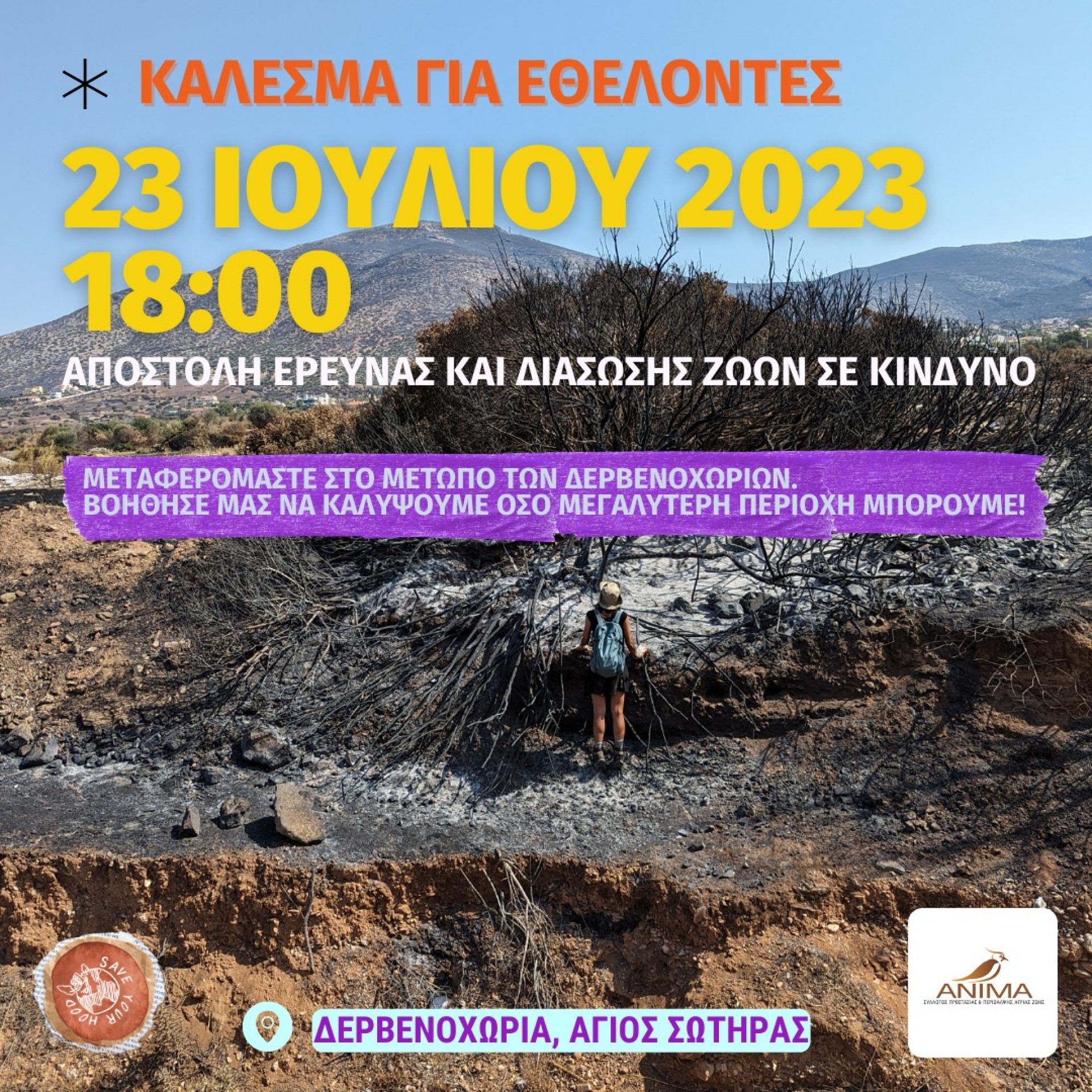 Ψάχνοντας με την Anima και τη Save Your Hood άγρια ζώα στα καμένα 