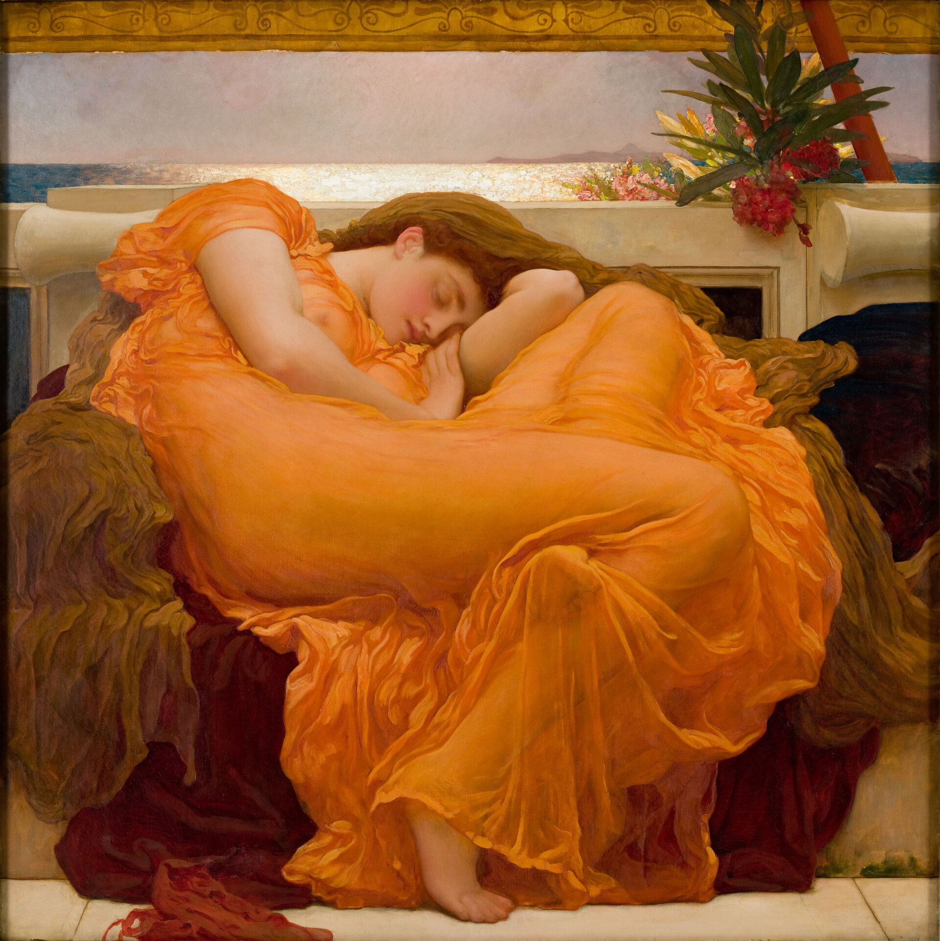 Flaming June by Frederic Lord Leighton 1830-1896