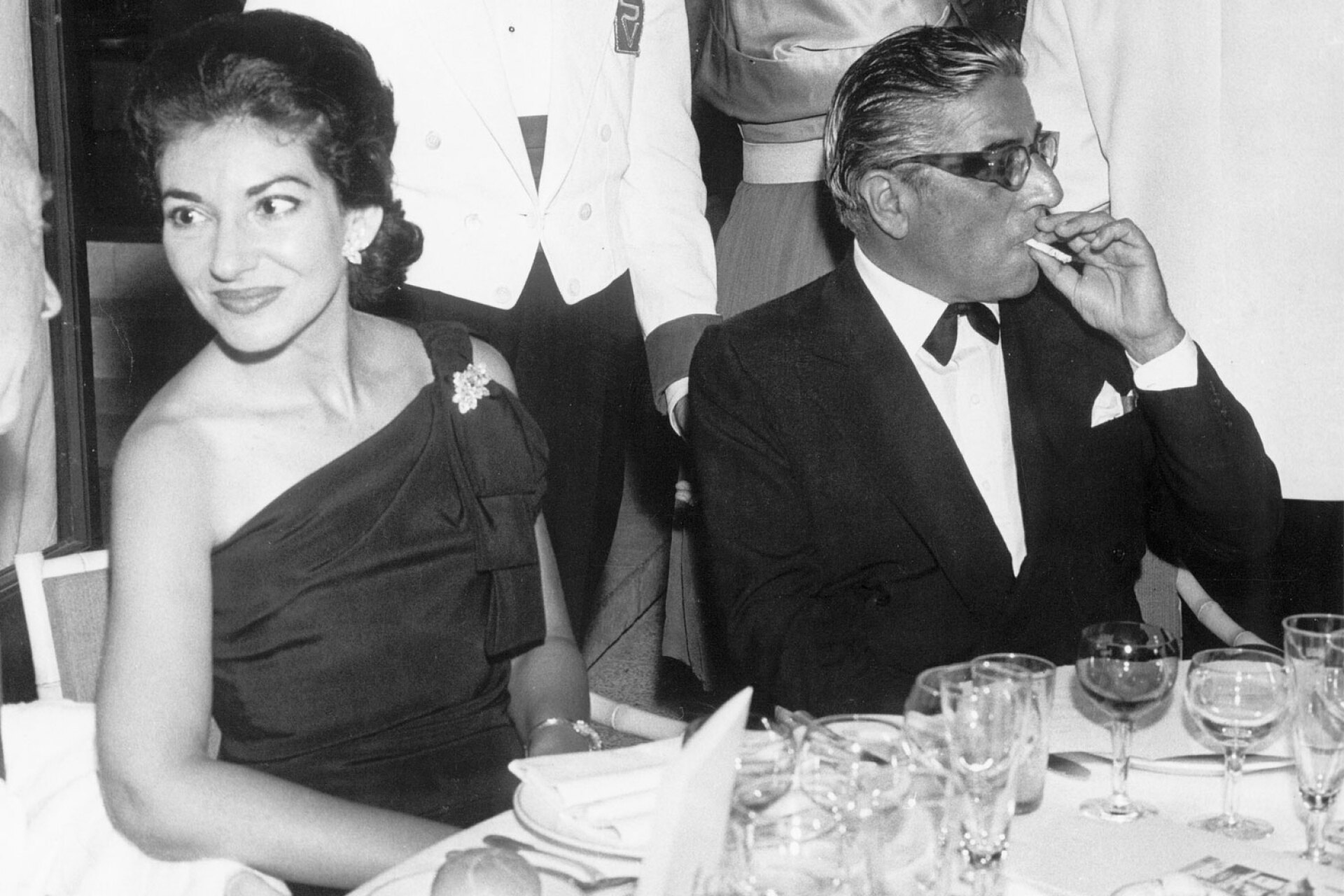 1961, Μαγιόρκα, Ισπανία, Ο Έλληνας επιχειρηματίας Αριστοτέλης Ωνάσης με τη Μαρία Κάλλας