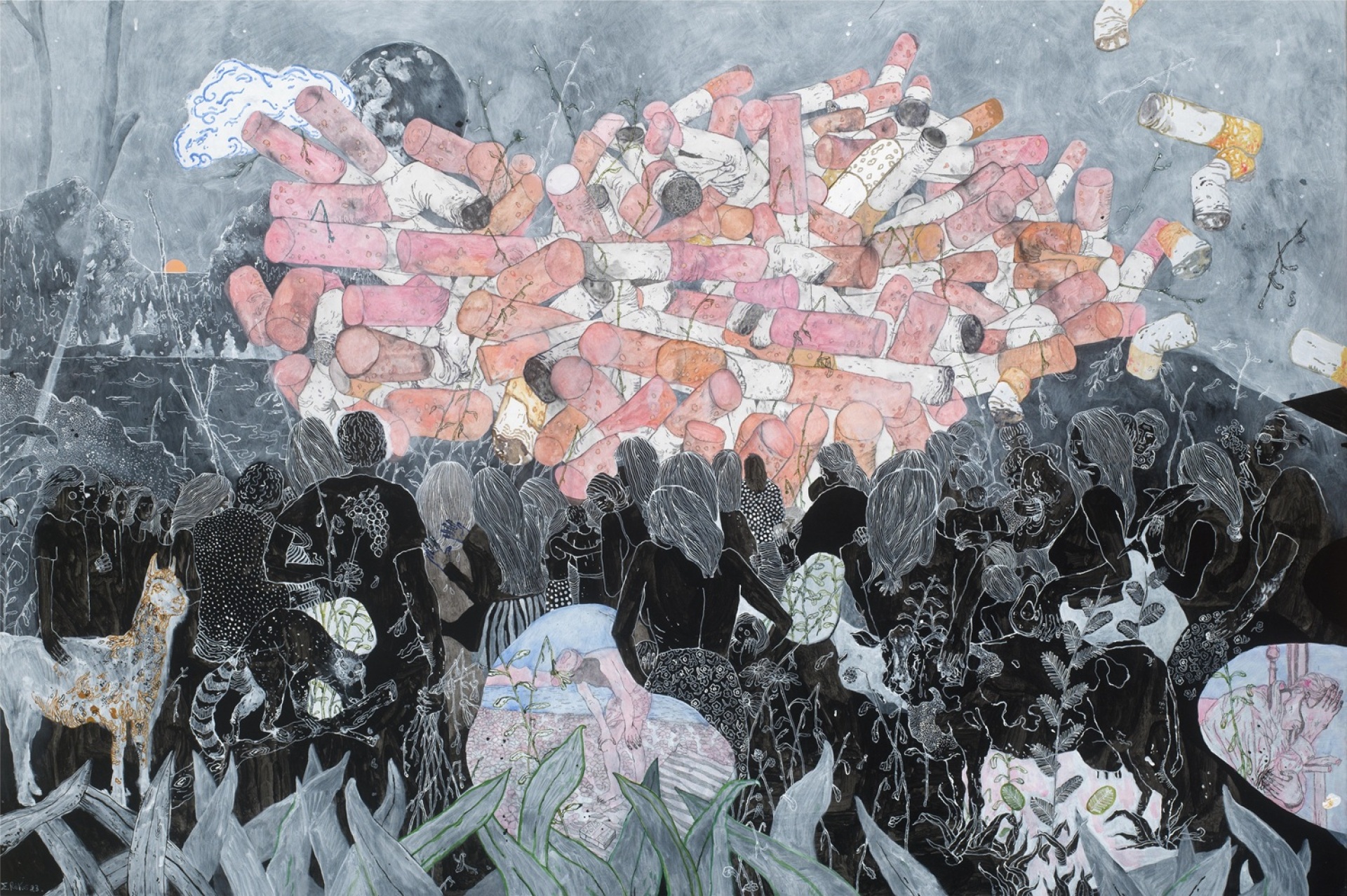 Στέφανος Ρόκος, «Νυχτερινό τοπίο με πανσέληνο»