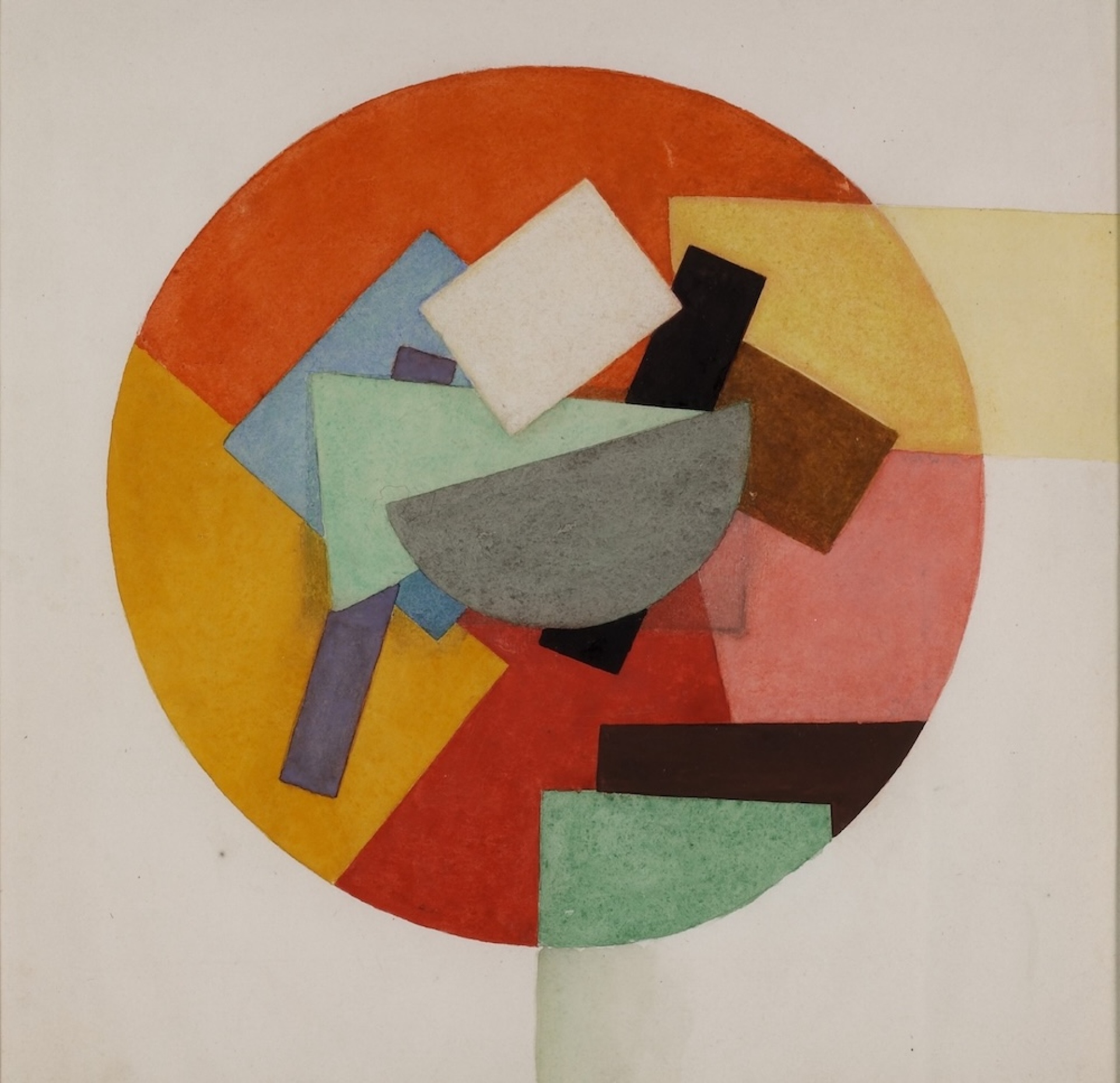 Ιβάν Κλιούν, Χωρίς τίτλο, 1919-20, γκουάς σε χαρτί, 31.4×29.3 εκ.  MOMus-Μουσείο Μοντέρνας Τέχνης-Συλλογή Κωστάκη