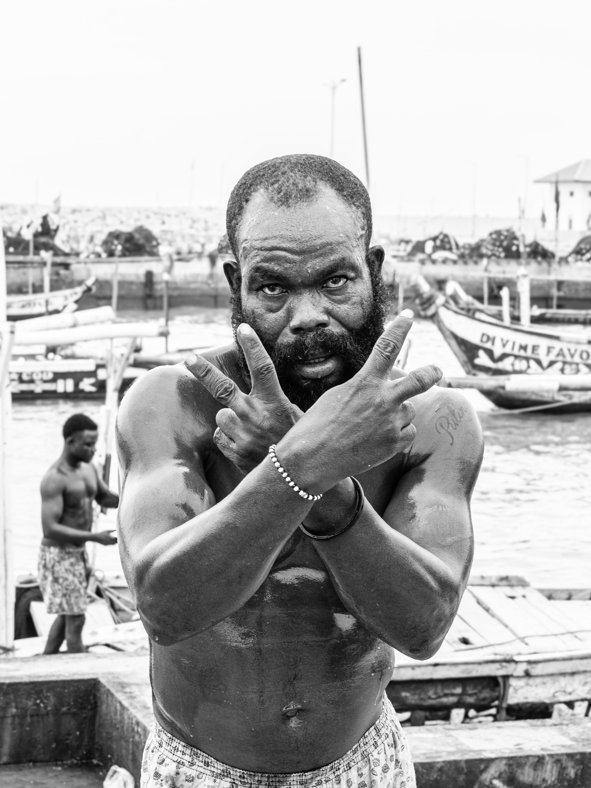 Ένας ψαράς-πυγμάχος στο Jamestown