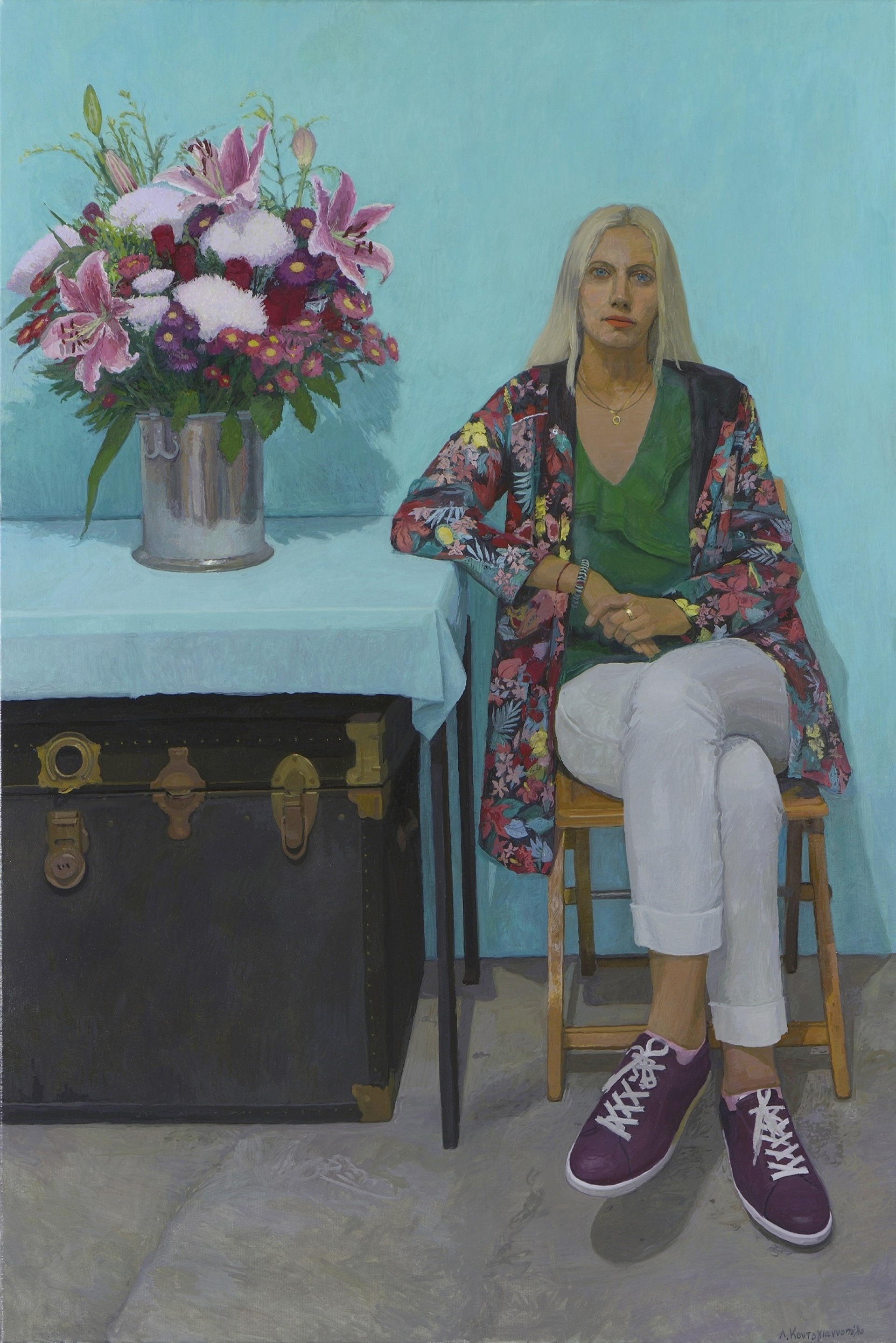 Λήδα Κοντογιαννοπούλου, «Ντάνα», 100x70 εκ., λάδι σε καμβά, 2019