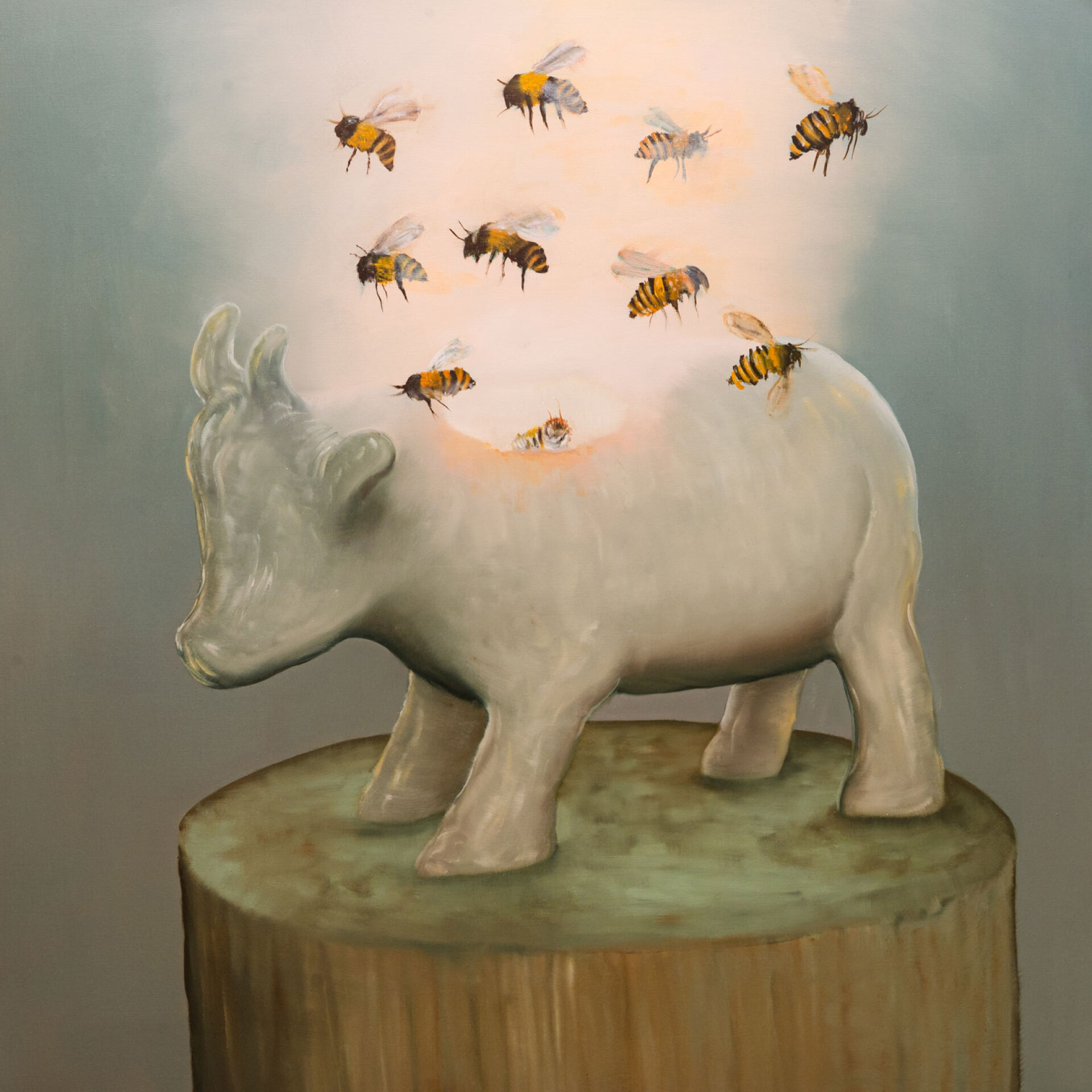 Theo Bargiotas, You will find the house full of bees and nothing left of the ox | Λάδι σε καμβά, 130*120cm